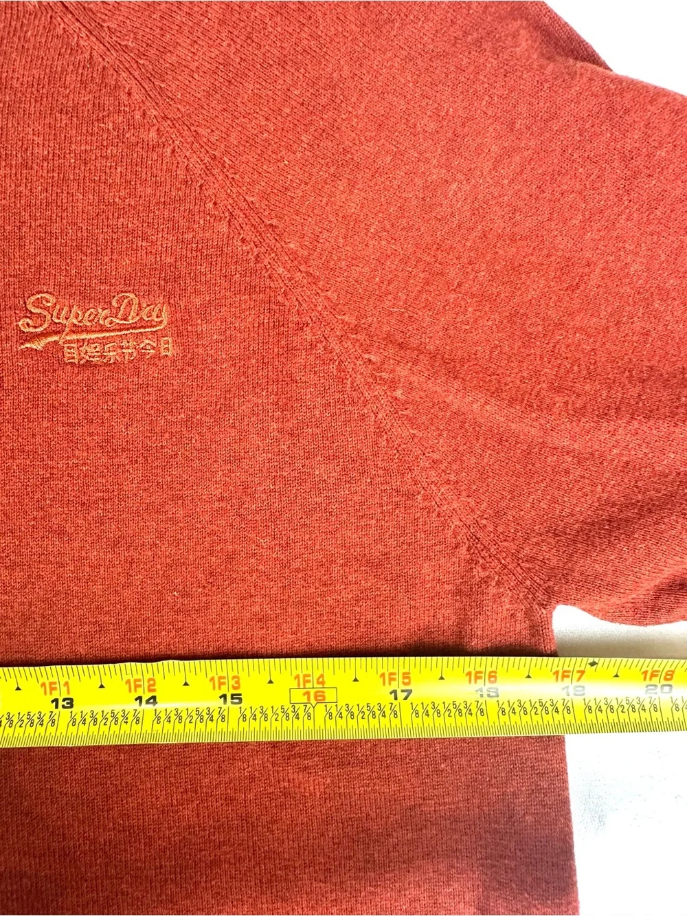 Superdry Crewneck Sweater Jumper Cotton Men's M Orange